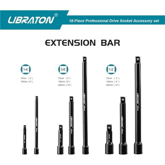 Socket Extension Set, Ratchet Extension Set, - Picture 2 of 7